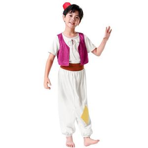 Disfraz de Príncipe Aladdin para Niños, Conjunto de Juego de Roles, Chaleco Blanco y Rosa con Parche Amarillo, Cosplay de Halloween, Europa América, Primavera 2025 - Product Image 1