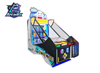 Machine de jeu d'arcade à lancer des balles à grande échelle pour enfants, avec requins affamés et fonction d'émission de tickets
