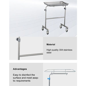 รถเข็นแพทย์ YFQ021 YONGFA ทำจากสแตนเลส ใช้ในห้องผ่าตัด ได้รับการรับรองมาตรฐาน ISO พร้อมล้อเลื่อน 4 ล้อ สำหรับวางอุปกรณ์ผ่าตัด - Product Image 4
