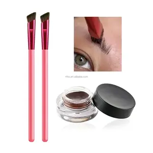 Etichetta personalizzata nuova 3D Eye Brow Glaze pennelli per il trucco del sopracciglio Flat Top angolato Fluffy sopracciglia pennello di riempimento Make Up