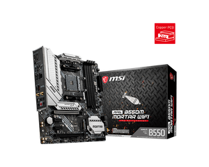 B550M MORTAR Desktop/Server Micro-ATX <span class=keywords><strong>AMD</strong></span> B550 Chipset <span class=keywords><strong>placa</strong></span> <span class=keywords><strong>base</strong></span> <span class=keywords><strong>4</strong></span> DDR4 canales 128GB SATA disco duro nuevo WiFi reacondicionado - Product Image 1