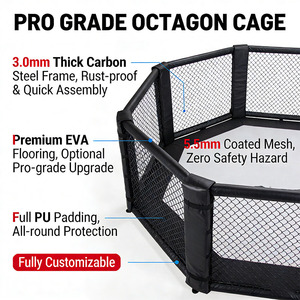 Jaula de Boxeo Octagonal MMA OEM con Tamaño Personalizado, Estructura de Acero con Recubrimiento en Polvo, Acolchado Extra Grueso, Postes Recubiertos de Espuma, Fácil Montaje - Product Image 6