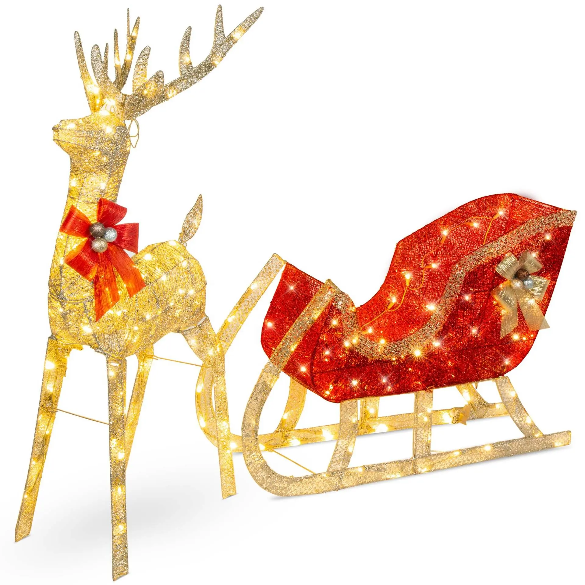 3 Pcs/set Outdoor Lawn Xmas Ornaments Christmas Renne With Lights Happy New Year Decorations Christmas Deer Light