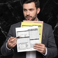 Carnet de commandes de réparation automobile autocopiant, impression personnalisée OEM ODM, vente en gros, modèle de facture de service automobile en 3 feuillets, 50 sets