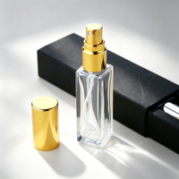 Atomiseur de parfum de luxe en verre transparent de 10 ml, rond et carré, rechargeable, vaporisateur fin, flacon de voyage avec boîte cadeau