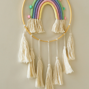<span class=keywords><strong>Arcobaleno</strong></span> Macrame arazzo appeso a parete arredamento bohémien moderno enorme acchiappasogni nappa tessuta acchiappasogni decorazioni per la casa - Product Image 5