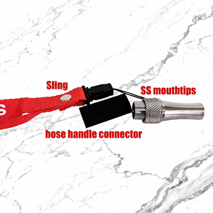 ที่สูบบุหรี่แบบพกพา ทำจากสแตนเลสและซิลิโคน พร้อมสายคล้องคอ ท่อพลาสติกสำหรับบุหรี่ชิชา อุปกรณ์เสริมสำหรับยาสูบ - Product Image 3