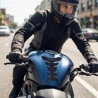 Autocollant décoratif gaufré flexible, résistant à l'usure, résistant aux intempéries, finition fine, accessoire pelable pour réservoir de moto