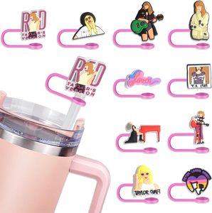 Venta al por mayor encanto accesorios 2D reutilizable PVC a prueba de polvo 10mm pajita para beber Topper <span class=keywords><strong>Taylor</strong></span> Swifting cubierta - Product Image 1