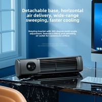 Ventilateur tour sans pales en alliage d'aluminium rechargeable par USB, rotation à 360 degrés, modèle portable de bureau pour usage domestique et professionnel, compact et vertical