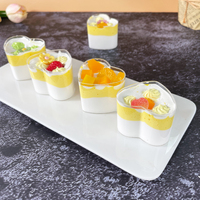 Hartvormige kleine doorzichtige plastic bekertjes, mini dessertbekertjes voor hapjes, puddings, mousse en fruit