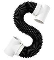 Accessoires pour systèmes CVC - Connecteur carré en plastique ABS pour sécheuse, conduit flexible en PVC et feuille d'aluminium de 2 mètres pour chauffage, installation facile