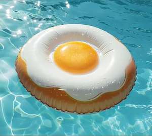 Bouée gonflable PVC en forme d'œuf frit <span class=keywords><strong>pour</strong></span> <span class=keywords><strong>piscine</strong></span>, idéale <span class=keywords><strong>pour</strong></span> les fêtes aquatiques - Product Image 5