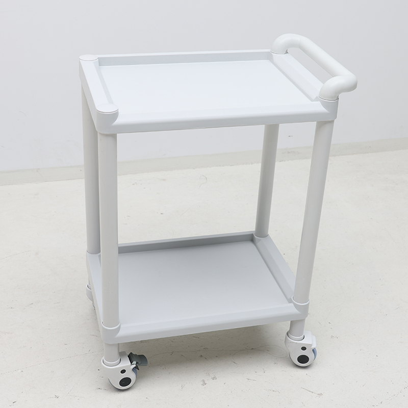 MN-101A  Economical High Quality Hospital Double Layer Plastic Trolley for Sale