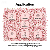 Mur de fleurs artificielles 5D en tissu enroulable, rose bébé et hortensia, pour toile de fond de mariage, arrangement floral pour baby shower