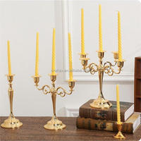 Élégant chandelier baroque en métal, porte-bougie doré, argenté, noir, avec bras en spirale, style vintage, pour centre de table de mariage ou de dîner
