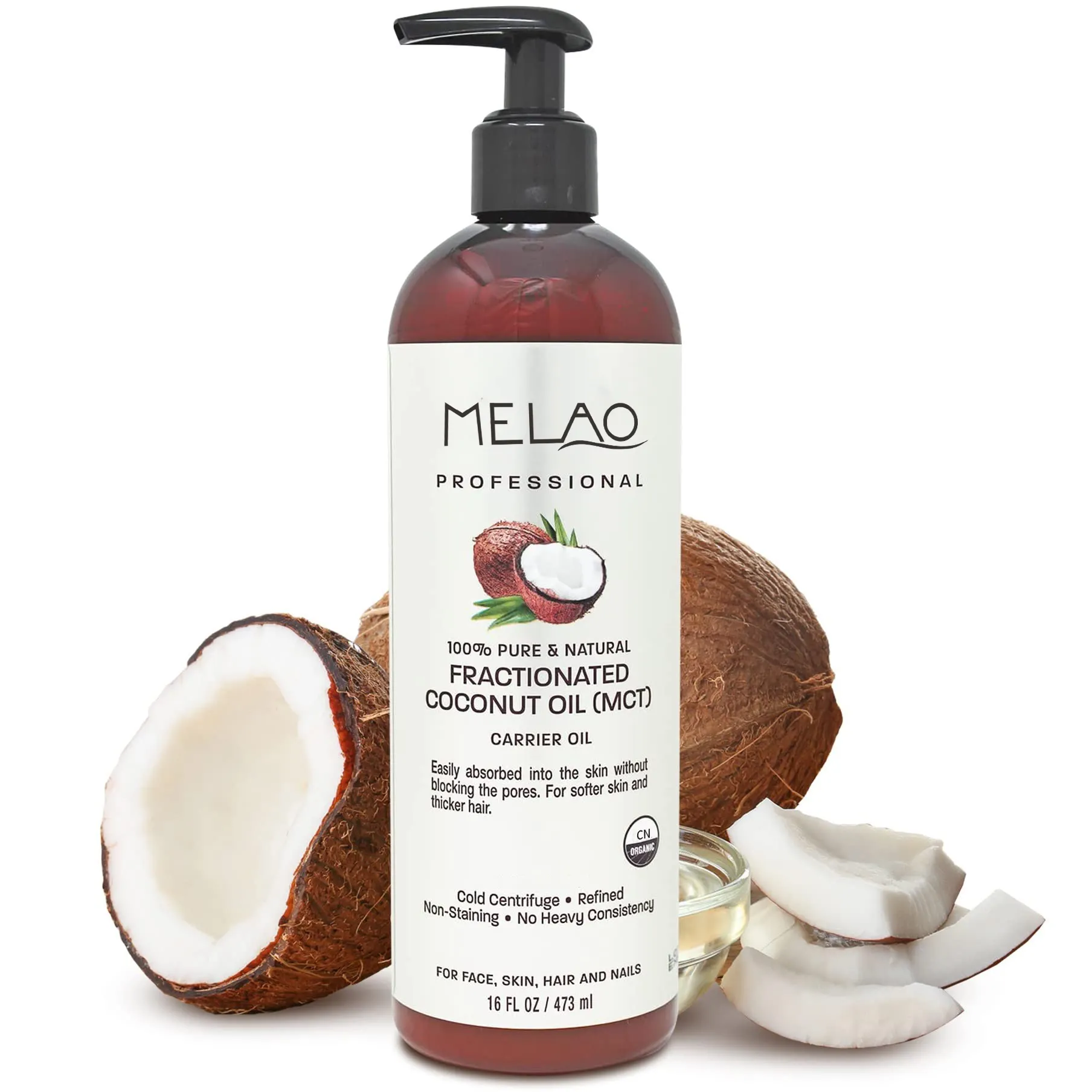 Venta al por mayor Etiqueta Privada 100% aceite de coco orgánico Natural Aceite Esencial Hidratante cara cuerpo aceite de coco fraccionado