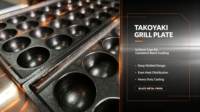 Machine professionnelle à gaufres aux œufs antiadhésives à gaz, trois plaques, contrôle indépendant de la température, machine à takoyaki