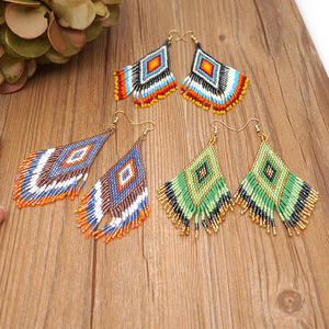 Go2boho Aretes Colgantes Bohemios Al Por Mayor con Cuentas de Colores para Mujer con Ojo Turco y Borla Joyería de Moda Hecha a Mano Aretes de Cuentas Miyuki - Product Image 4