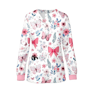 HZMNOI Women Hospital Uniform Set Split Design Moisture Wicking Woven Fabric Casual Comfortable Workwear for Nurses Doctors - Product Image 5