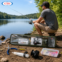 Ensemble canne à pêche durable CTO OEM 2,4 m avec moulinet CTR4000 et pack d'accessoires de pêche à la mouche pour débutant