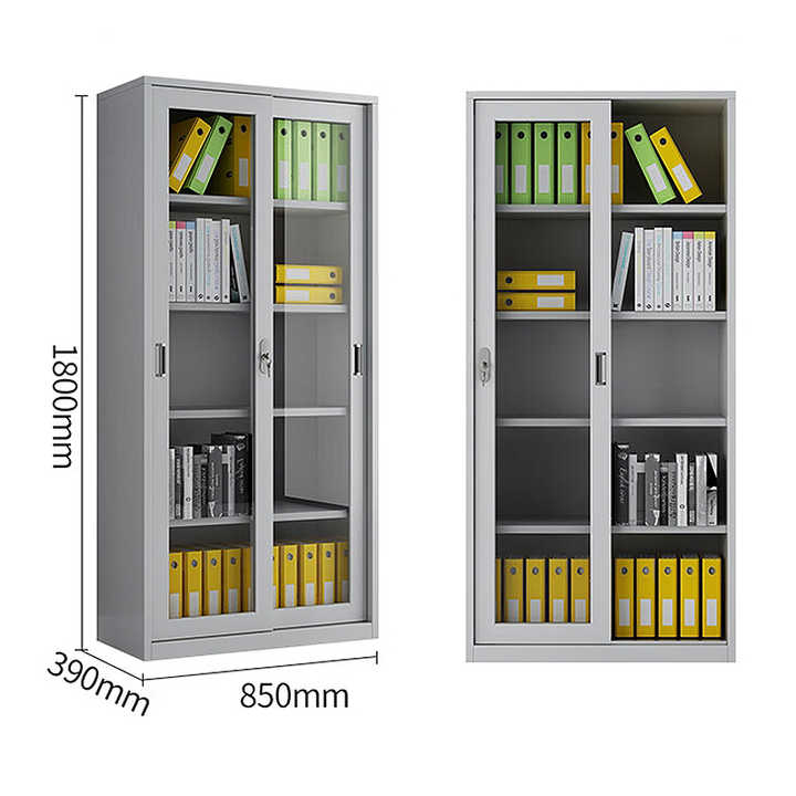 2 Sliding Door Metal File Cabinet Metal Cabinet Storage 2 Door Office ...