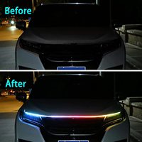 Nouvelles bandes lumineuses LED colorées de 180 cm pour capot de voiture, lampe flexible modifiée pour la décoration du capot moteur, bande lumineuse LED pour capot de voiture