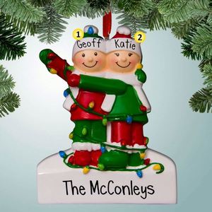 Décorations de Noël personnalisées en résine 2025 avec nom et année, décorations suspendues pour arbre de Noël, textes de noms de famille, cadeaux pour famille de 2 à 8 personnes - Product Image 3