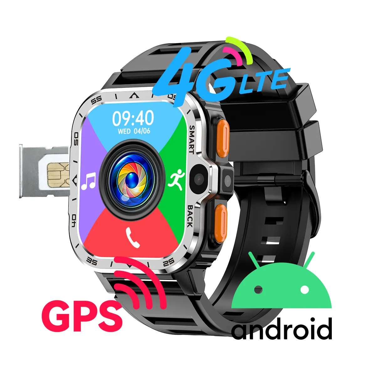 Смарт-часы с GPS-навигацией, android 4G, 2 МП + 5 МП, HD-камера, Wi-Fi, SKMEI GG2301, спортивные мужские умные часы с google maps