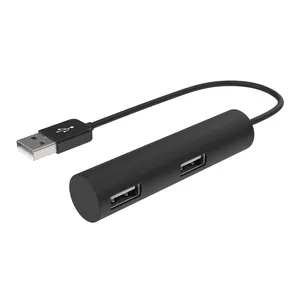 휴대용 미니 4 포트 ABS USB 2.0 허브 슬림 알루미늄 손가락 원통형 허브 노트북 PC 데이터 전송 4 in 1 USB 분배기