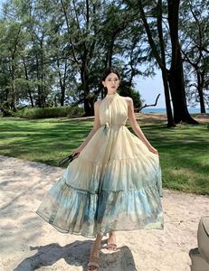 Nouvelle robe imprimée de style tendance de haute qualité, robe longue dos nu, <span class=keywords><strong>jupe</strong></span> large pour les vacances, robe pour femmes - Product Image 6