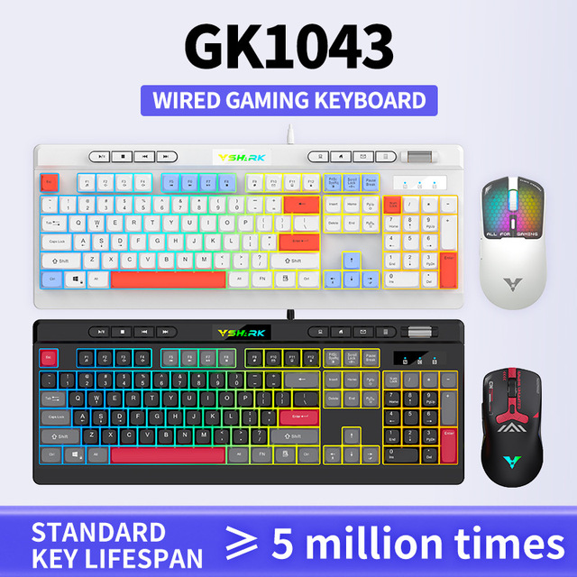 European American Cross-border 104-key USB Wired Gaming Office Desktop Keyboard High-performance RGB Illuminated Mechanical
