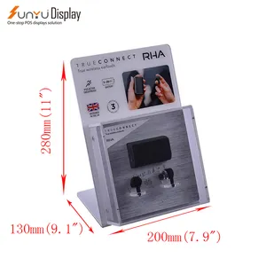 Online Shopping Counter Phone Accessories Display Stand Acrylic Earphone Headphone Display Stand