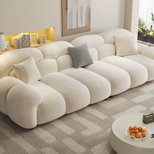 <span class=keywords><strong>Nouveau</strong></span> Canapé Cloud Trois Places de Style Mid-Century Moderne pour Salon, Design Droit et Simple, Meuble Célèbre sur Internet, Tissu Innovant - Product Image 2
