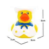Personnalisé 3 pouces jaune noir bleu écologique canard en caoutchouc en vrac bébé heure du bain jouets spongieux