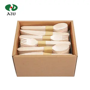 Wooden Fork Cutlery Travel Set Wooden Disposable Fork Wooden Spoon Biodegradable Wooden Cutlery