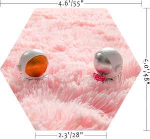 <span class=keywords><strong>Tapis</strong></span> de jeu château princesse hexagone rose-4.6x4 pieds moelleux Shaggy antidérapant enfants <span class=keywords><strong>tapis</strong></span> doux en peluche pour pépinière filles chambre décor - Product Image 2