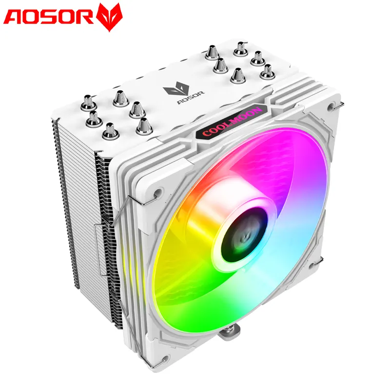 Bonne vente COOLMOON ordinateur de jeu pc refroidisseur de processeur ARGB AMD Intel lga 1700 avec ventilateur ARGB PWM 6 caloduc refroidisseur d'air cpu refroidisseur de processeur