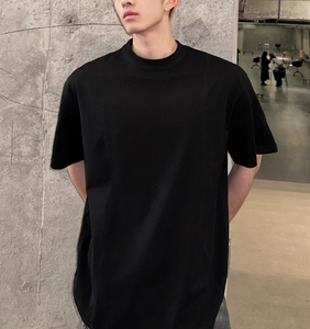 Summer Cool <span class=keywords><strong>Basic</strong></span> Loose <span class=keywords><strong>Fit</strong></span> Camiseta de color sólido Camiseta de gran tamaño de algodón 100% de calidad <span class=keywords><strong>premium</strong></span> personalizada para hombres - Product Image 5
