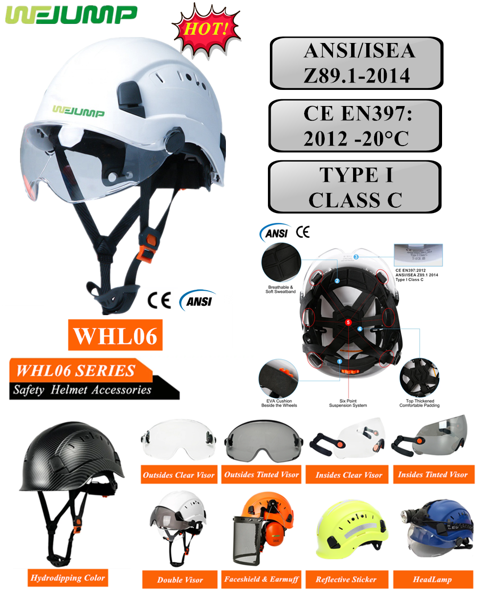 Wejump Safety Helmet - CE EN397 Approved High-Strength ABS