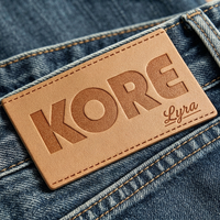 Patch en similicuir rectangulaire personnalisé gravé au laser, à coudre ou thermocollant, pour jeans et denim, vierge et uni