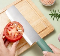 Cuchillo Japonés Nakiri para Verduras con Mango de Resina, Hoja Afilada de Acero Inoxidable para Cortar y Picar Frutas, Cuchillo de Cocina