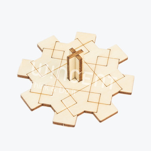 Juego de Trompos Geométricos de Madera Wincent, Triángulo, Hexágono, Círculo, Engranaje, Juguete Educativo Montessori STEM, Kit de Ciencia <span class=keywords><strong>y</strong></span> Física, Regalo - Product Image 5