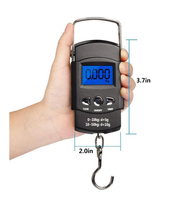 Balance électronique numérique pour bagages 50 kg/110 lb, balance portable pour valises, balance de voyage avec poignée, balance suspendue pour le poisson