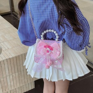 Bolso Bandolera Mini para Niñas, Estilo Moderno, con Lazo, Patrón Geométrico, Forro de Poliéster, Plegable, para Jardín de Niños - Product Image 4