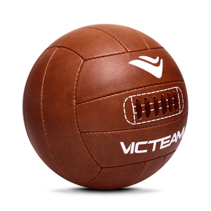 Balón <span class=keywords><strong>de</strong></span> Fútbol Retro <span class=keywords><strong>de</strong></span> Cuero Vintage Personalizado, Balón <span class=keywords><strong>de</strong></span> Fútbol Antiguo Marrón al por Mayor para Promoción - Product Image 2