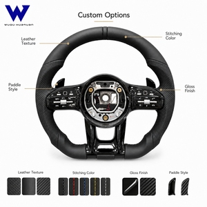 สำหรับพวงมาลัยหนังแท้ <span class=keywords><strong>Mercedes</strong></span> Benz W204 W205 W212 W213 W447 W166 E300 <span class=keywords><strong>C250</strong></span> C63S C450 E53ใส่ได้พอดี GLA45 - Product Image 2