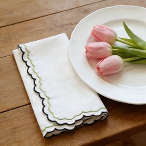 Set de table carré réutilisable brodé festonné de 15 pouces, résistant à la chaleur, pour la décoration de table - Product Image 4