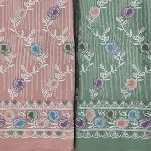 Elegancia atemporal: traje de invierno de gasa crujiente con piedras Zarkan de trabajo múltiple, Dupatta interior pesado e impresionante - Product Image 1