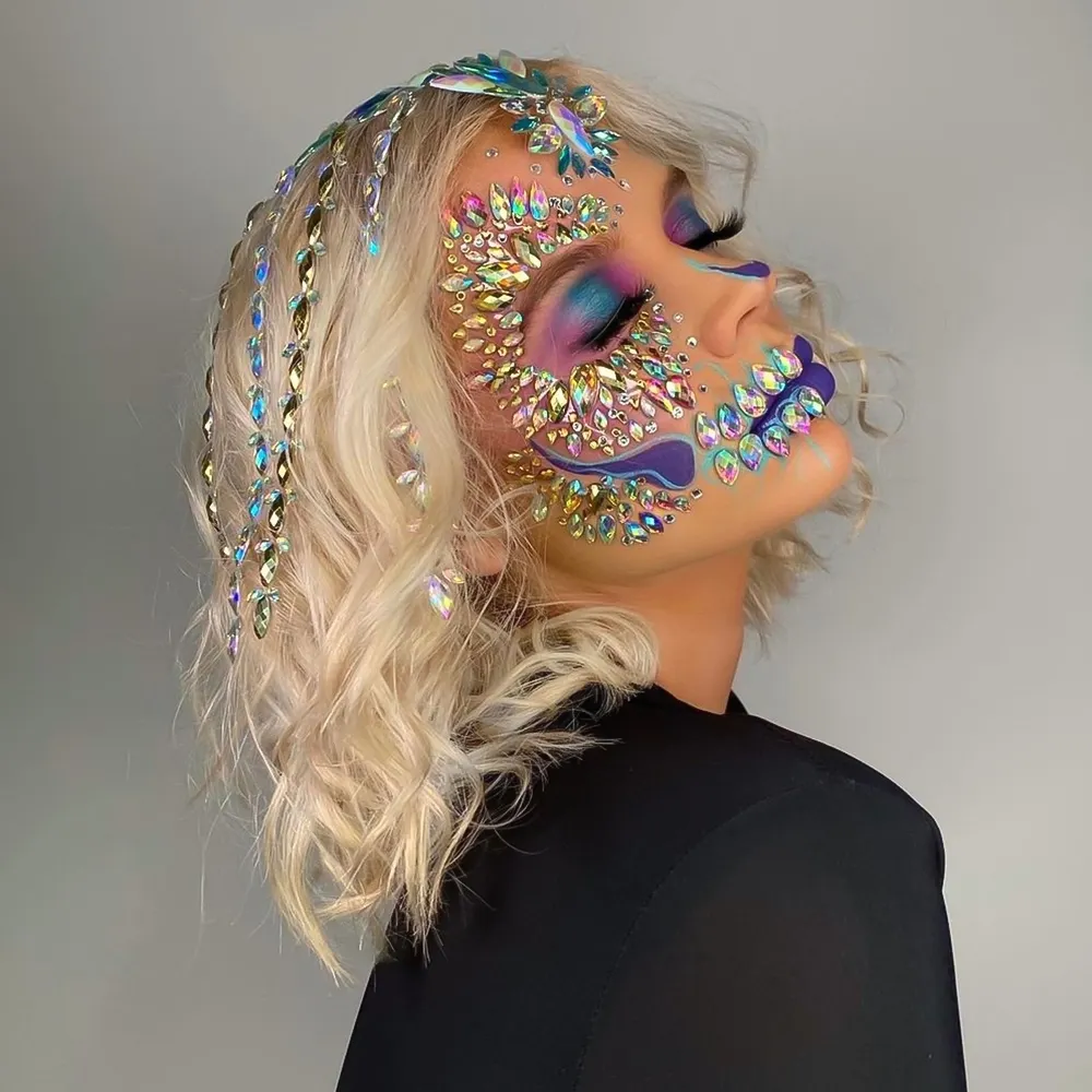 Body jewels Rhinestone face stickers diamond body face gem sticker Christmas Festival Music Carnival Party Makeup